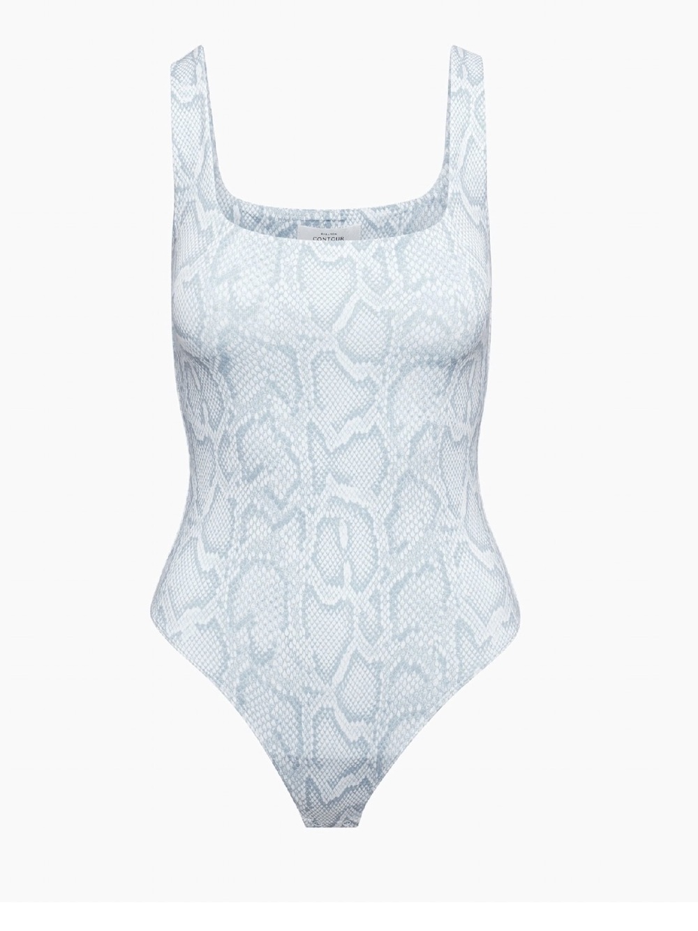 Aritzia Grey Snake-Print One-Piece Bodysuit